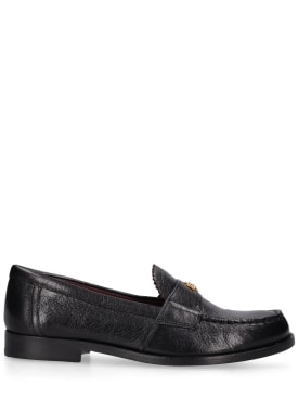 Tory Burch: 20mm Perry leather loafers - Siyah - women_0 | Luisa Via Roma