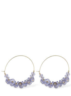 Isabel Marant: Polly glass hoop earrings - Lavender/Gold - women_0 | Luisa Via Roma
