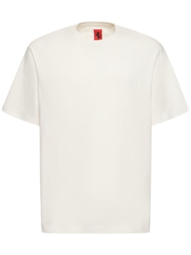 Ferrari: Camiseta oversize de jersey de algodón - Blanco - men_0 | Luisa Via Roma