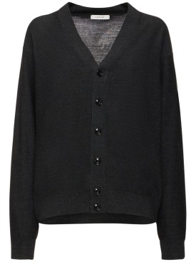 Lemaire: Relaxed twisted wool blend cardigan - Grey - women_0 | Luisa Via Roma