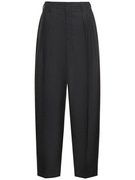 Lemaire: Pantalones de lana con pinzas - Negro - women_0 | Luisa Via Roma