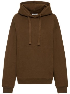 Lemaire: Cotton blend hoodie - Brown - women_0 | Luisa Via Roma