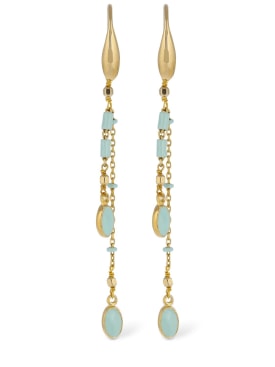 Isabel Marant: Casablanca drop earrings - Aqua/Gold - women_0 | Luisa Via Roma