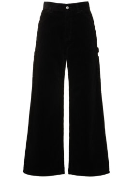 Carhartt WIP: Pantalones de pana de algodón - Negro - women_0 | Luisa Via Roma