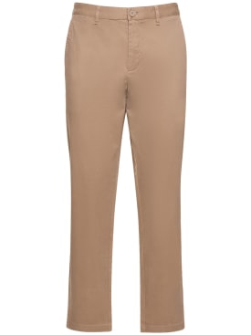Armani Exchange: Pantalones de algodón stretch - Beige - men_0 | Luisa Via Roma