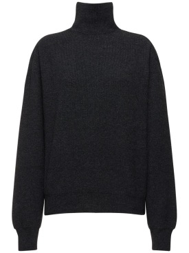 Lemaire: Wool blend turtleneck sweater - Grey - women_0 | Luisa Via Roma