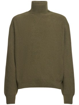 Lemaire: Wool blend knit turtleneck - Green - men_0 | Luisa Via Roma
