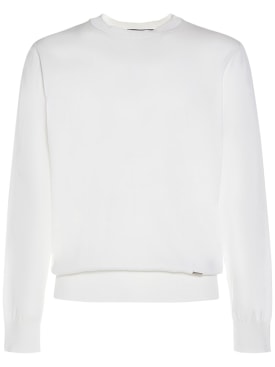 Dsquared2: Suéter de algodón - Blanco Óptico - men_0 | Luisa Via Roma
