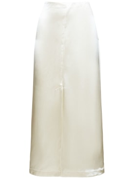 Loulou Studio: Lys silk blend midi skirt - White - women_0 | Luisa Via Roma