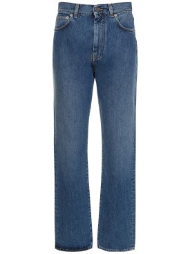Loulou Studio: Jeans rectos de algodón orgánico - Azul Lavado - women_0 | Luisa Via Roma