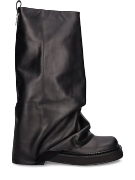 The Attico: 30mm Robin leather combat boots - Black - women_0 | Luisa Via Roma