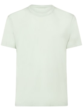 Tom Ford: T-shirt in lyocell e cotone - Pale Mint - men_0 | Luisa Via Roma