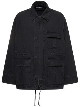 Acne Studios: Ostera cotton ripstop jacket - Black - men_0 | Luisa Via Roma