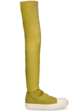 Rick Owens: 20毫米Classic Bumper皮靴 - 赭色/白色 - women_0 | Luisa Via Roma