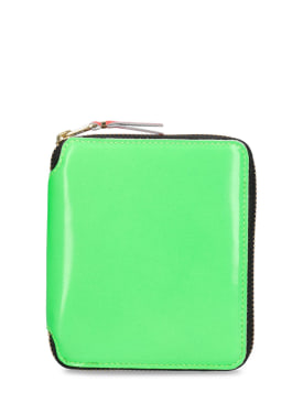 Comme des Garçons Wallet: Super Fluo leather wallet - Green - men_0 | Luisa Via Roma