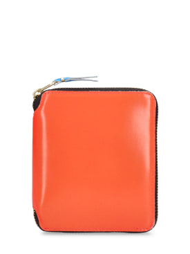 Comme des Garçons Wallet: Super Fluo leather wallet - Orange - men_0 | Luisa Via Roma