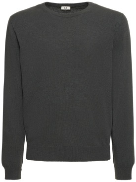 Annagreta: Lorenzo cashmere crewneck sweater - Grey - men_0 | Luisa Via Roma