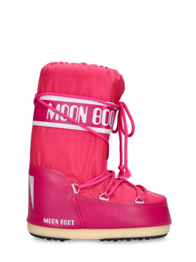 Moon Boot: Icon tall nylon snow boots - Fuchsia - kids-girls_0 | Luisa Via Roma