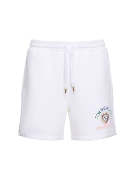 Casablanca: For The Peace cotton sweat shorts - White - men_0 | Luisa Via Roma