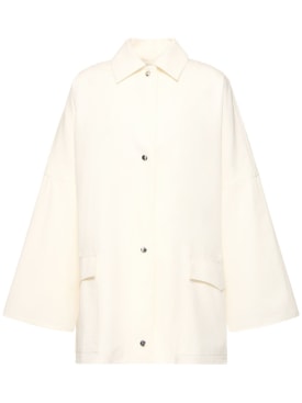 Toteme: 结构化棉质斜纹夹克 - 白色 - women_0 | Luisa Via Roma