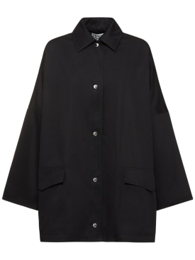 Toteme: 结构化棉质斜纹夹克 - 黑色 - women_0 | Luisa Via Roma