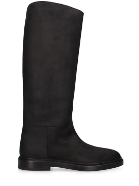 Legres: 30mm Leather tall boots - Black - women_0 | Luisa Via Roma