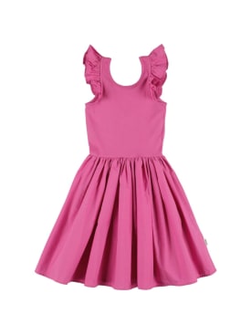 Molo: Cotton jersey & poplin dress - Purple - kids-girls_0 | Luisa Via Roma