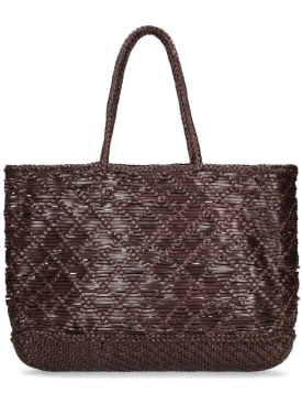 Dragon Diffusion: Corso Weave leather top handle bag - Dark Brown - women_0 | Luisa Via Roma