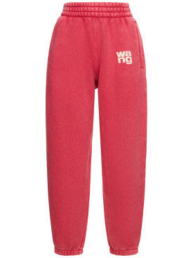 Alexander Wang: Pantalon de survêtement en coton éponge Essential - Rouge - women_0 | Luisa Via Roma
