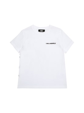 Karl Lagerfeld: Cotton jersey t-shirt - White - kids-boys_0 | Luisa Via Roma
