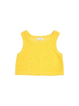 Marc Jacobs: Cotton terry jacquard bra - Yellow - kids-girls_0 | Luisa Via Roma