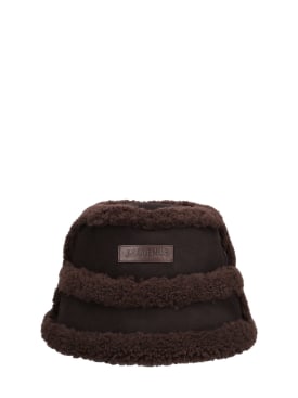 Jacquemus: Le Bob Doux bucket hat - Dark Brown - men_0 | Luisa Via Roma