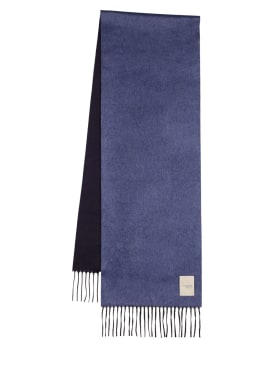 Piacenza Cashmere: Mirror silk & cashmere knit scarf - Blue - men_0 | Luisa Via Roma