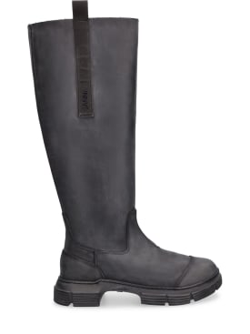 GANNI: 45mm Tall rubber rain boots - Black - women_0 | Luisa Via Roma