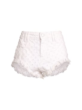 Isabel Marant: Aneida cotton denim shorts - White - women_0 | Luisa Via Roma