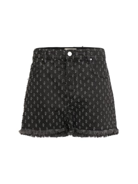 Isabel Marant: Lesia cotton denim shorts - Black - women_0 | Luisa Via Roma