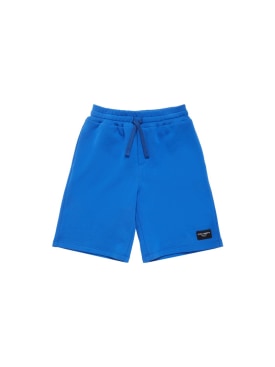 Dolce&Gabbana: Logo cotton jersey shorts - Blue - kids-boys_0 | Luisa Via Roma