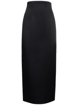 Khaite: Loxley粘胶纤维混纺超长半身裙 - 黑色 - women_0 | Luisa Via Roma