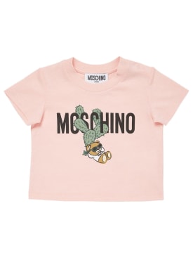 Moschino: T-shirt en jersey de coton - Rose - kids-girls_0 | Luisa Via Roma