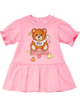 Moschino: Cotton jersey dress - Pink - kids-girls_0 | Luisa Via Roma