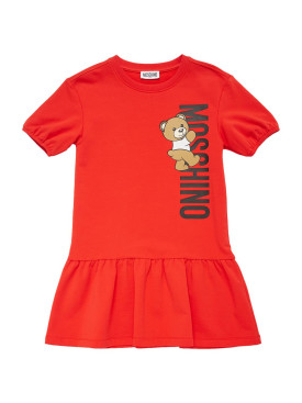 Moschino: Trainingskleid aus Baumwollmischung - Rot - kids-girls_0 | Luisa Via Roma