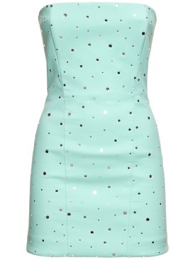 Giuseppe Di Morabito: Embellished strapless mini dress - Aquamarine - women_0 | Luisa Via Roma