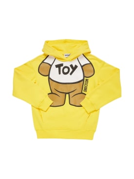 Moschino: Hooded cotton sweatshirt - Yellow - kids-boys_0 | Luisa Via Roma