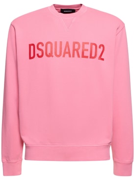 Dsquared2: Sweat-shirt Cool Fit en coton à logo - Rose - men_0 | Luisa Via Roma
