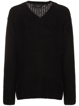 Commas: リラックスフィットニットセーター - ブラック - men_0 | Luisa Via Roma