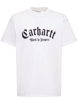 Carhartt WIP: Onyx short sleeve t-shirt - White/Black - men_0 | Luisa Via Roma
