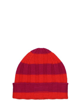Guest In Residence: The rib stripe cashmere hat - Fuchsia/Red - women_0 | Luisa Via Roma