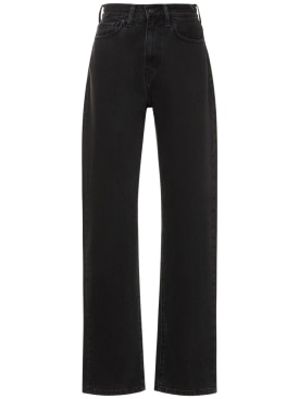 Carhartt WIP: Noxon high waist straight leg jeans - Black Stone Was - women_0 | Luisa Via Roma
