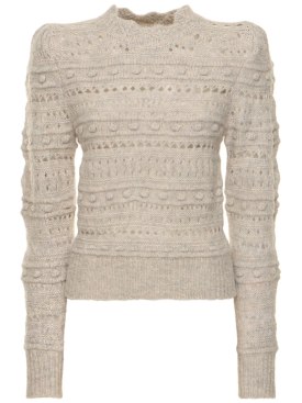 Marant Etoile: Adleri rib knit wool blend sweater - Sand - women_0 | Luisa Via Roma