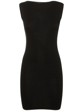 St. Agni: Vestido corto de punto de tencel sin mangas - Negro - women_0 | Luisa Via Roma